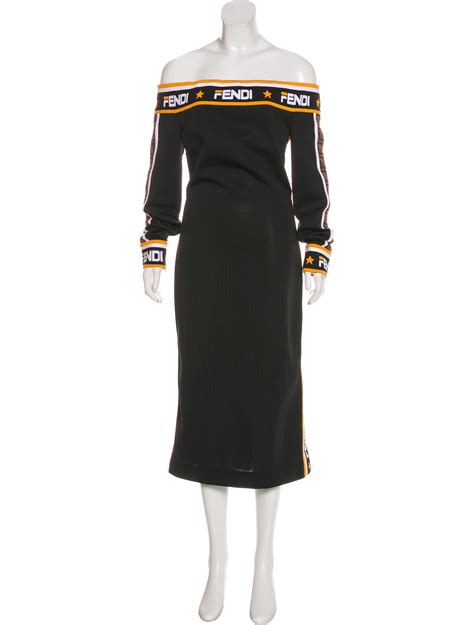 fendi logo bodycon dress|Fendi swing crewneck dress.